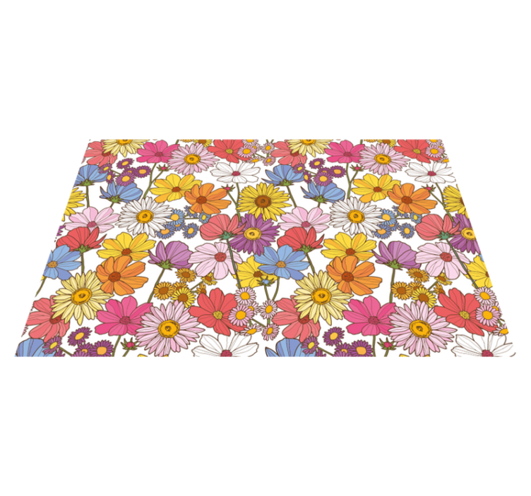 Vinyl Teppich Blumen lebendige blumenpracht - TenStickers