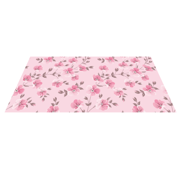 Vinyl Teppich Blumen florale rosa harmonie - TenStickers