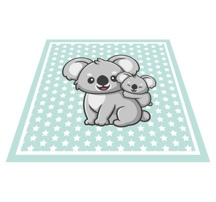 Vinyl Teppich Kinderzimmer mama und baby koalas - TenStickers