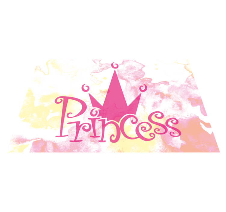 Vinylteppich mit Name Prinzessin krone rosa crown - TenStickers