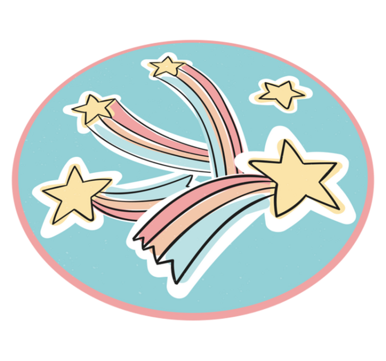 Vinyl Teppich Kinderzimmer bunte regenbogensterne - TenStickers