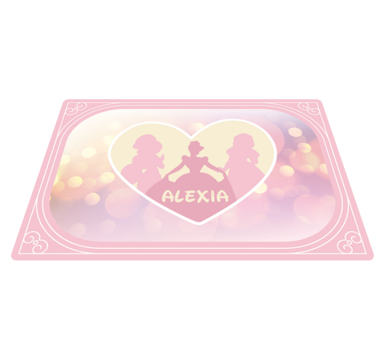 Vinyl Teppich mit Namen prinzessin silhouette herz - TenStickers