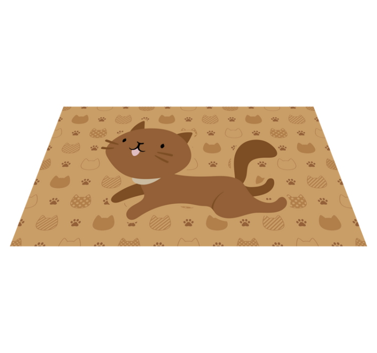 Vinylteppich Schlafzimmer Lächelnde braune katze zu fuß - TenStickers