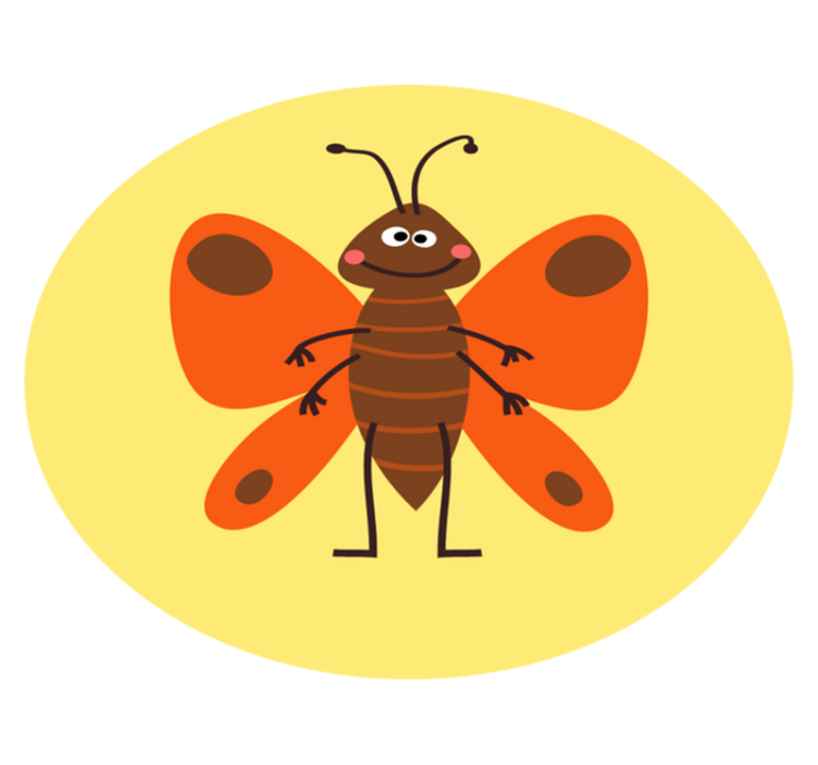 Vinyl teppich kinderzimmer mit fröhlichem schmetterling - TenStickers