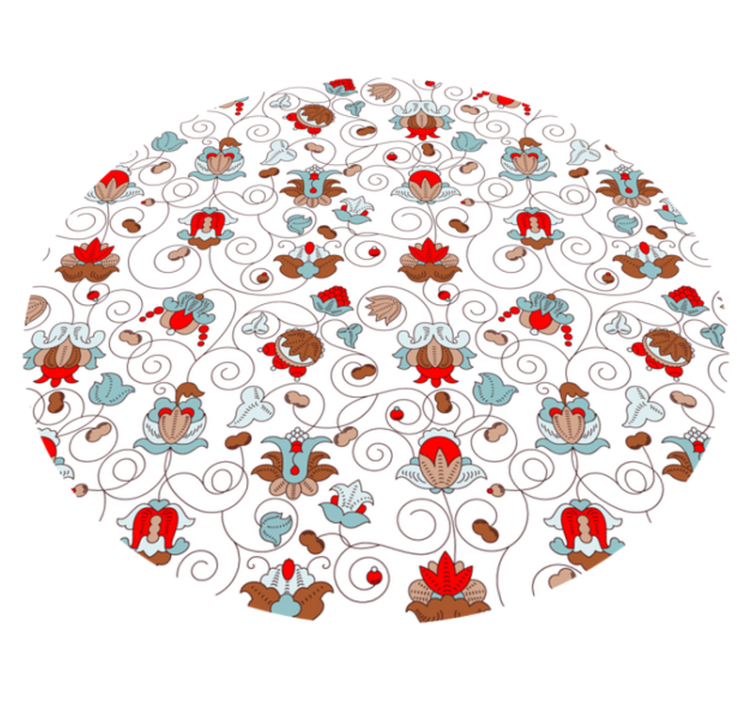 Vinyl Teppich Blumen kreisförmiger botanischer spiralakzent - TenStickers