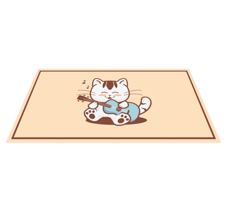Vinyl Teppich Tiere glücklicher katzenmusiker - TenStickers