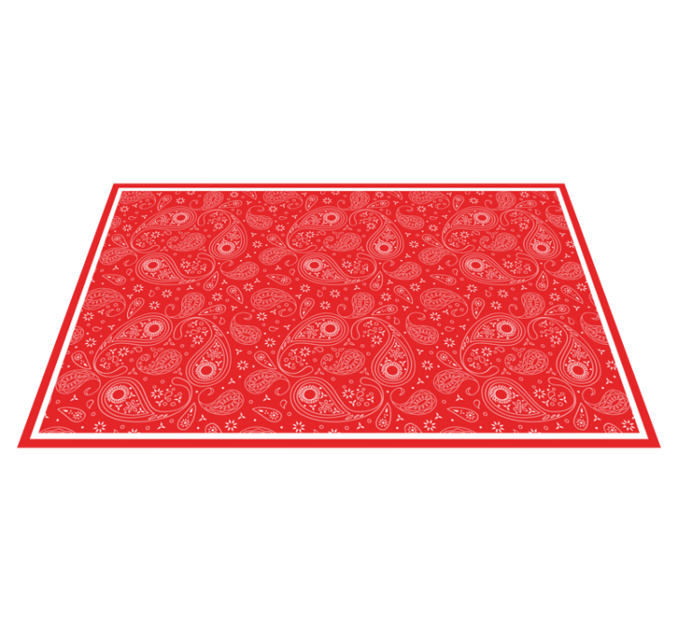 Vinyl Teppich Weltkarte rotes paisleymuster - TenStickers