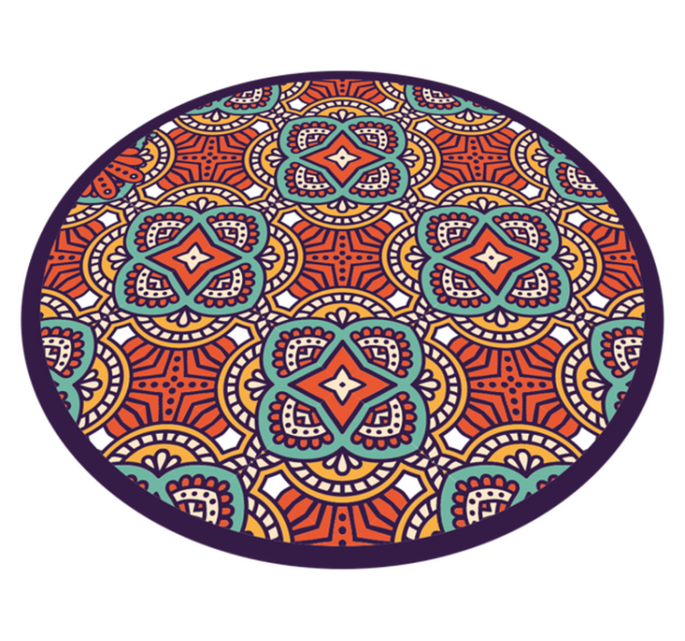 Vinyl teppich mandala farbenfrohe geometrische harmonie - TenStickers