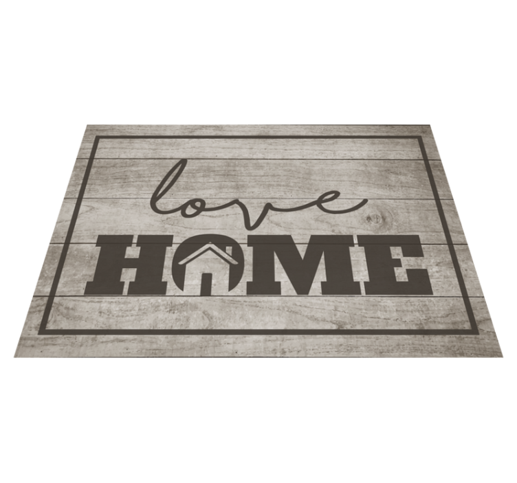 Vinyl teppich text holzliebe zuhause - TenStickers