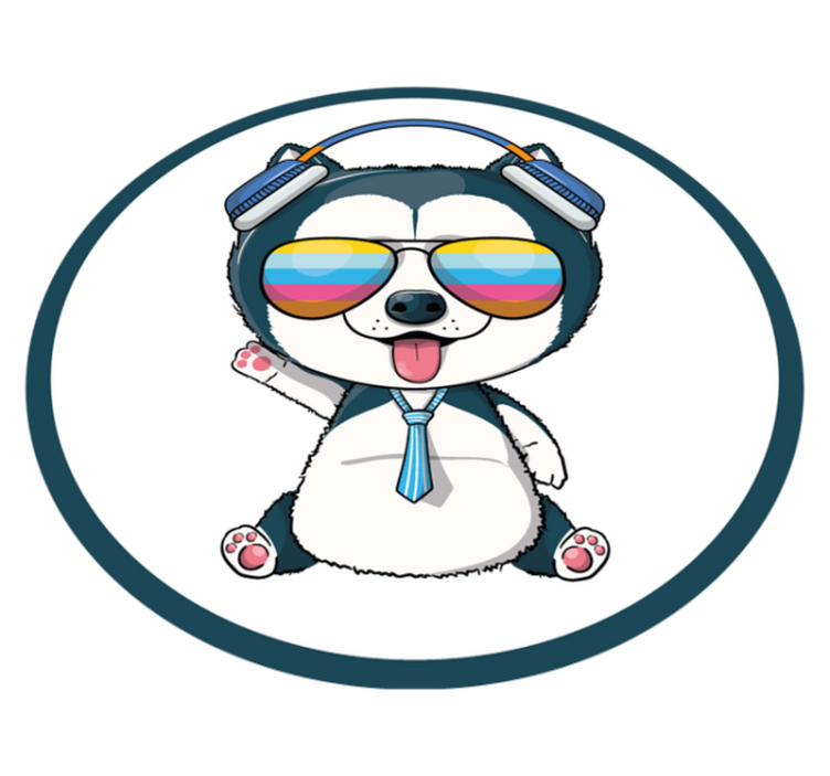 Vinyl Teppich Kinderzimmer cooler hundecharakter - TenStickers