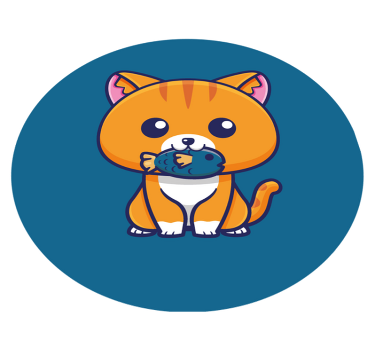 Vinyl Teppich Tiere cartoon-katzenkreis - TenStickers