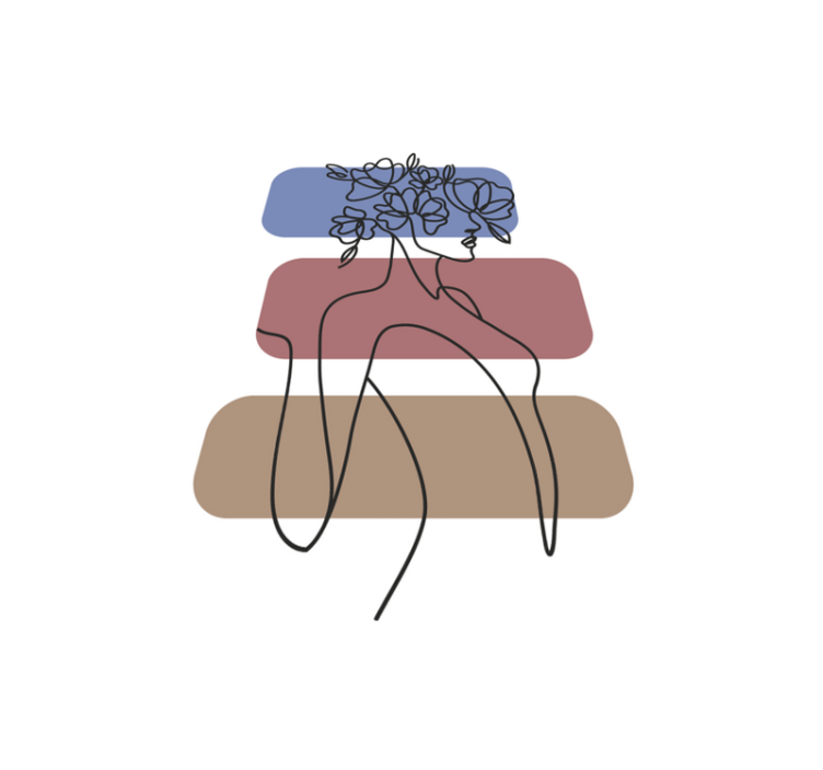 Vinyl Teppich minimalistisch anmutiger botanischer umriss - TenStickers