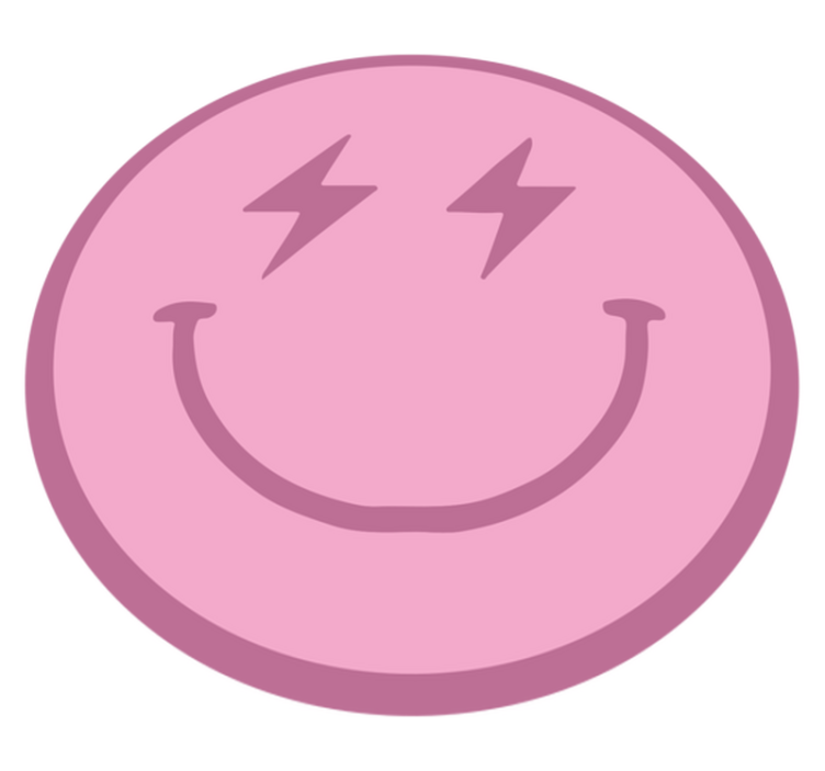 Vinylteppich modern Rosa blitz-smiley-gesicht - TenStickers