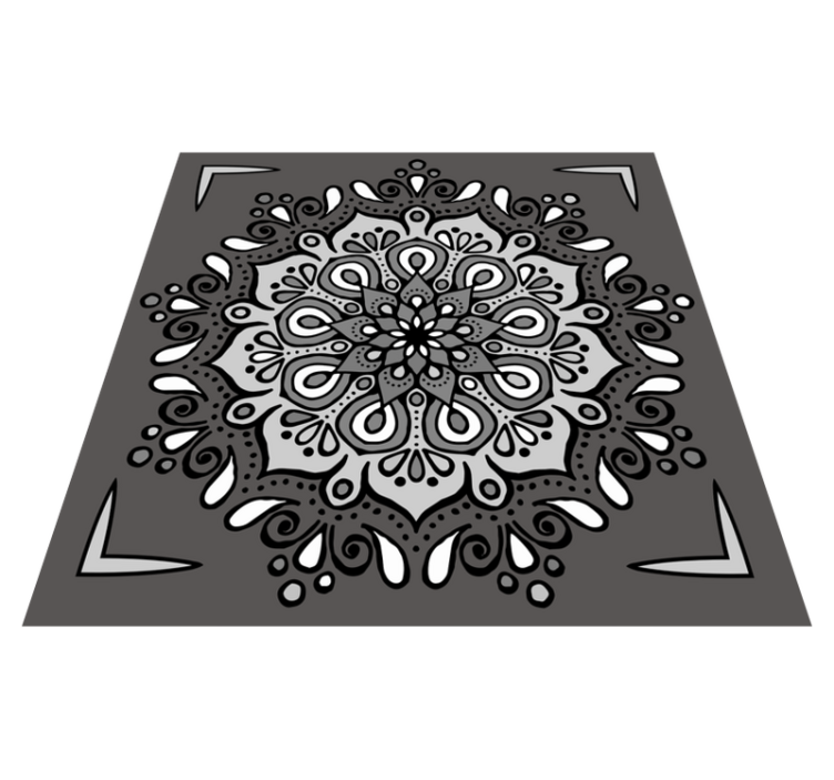 Vinyl Teppich Mandala elegantes motiv auf grau - TenStickers
