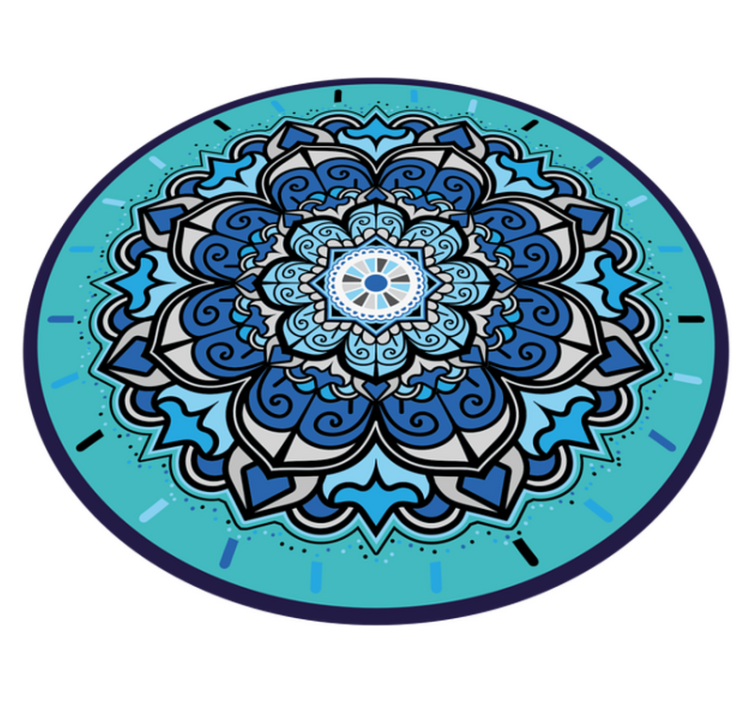 Vinyl Teppich rund kompliziertes blaues mandala - TenStickers