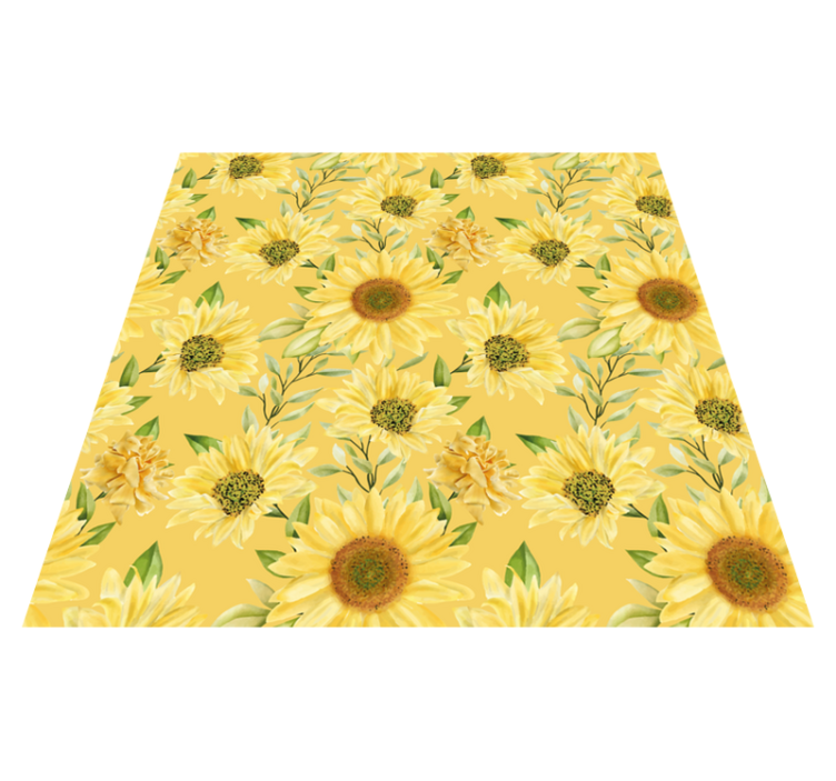 Vinyl Teppich Blumen sonnenblumenemblem - TenStickers