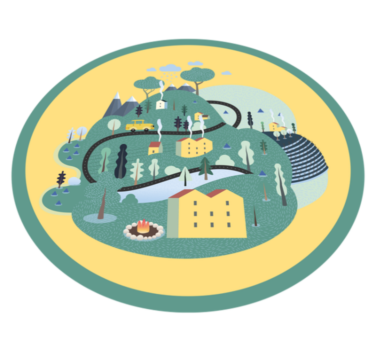 Vinyl Teppich Straßen spielerische landschaftsreise - TenStickers