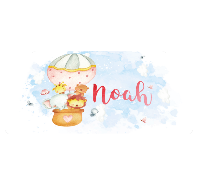 Vinyl Teppich Baby ballonabenteuer mit namen - TenStickers