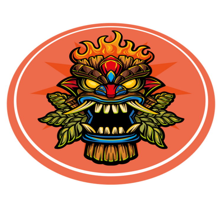 Vinyl Teppich Jugendzimmer tiki-maske - TenStickers