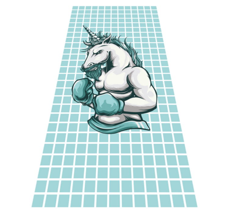 Vinylteppich modern Training fitnessstudio einhorn cartoon - TenStickers