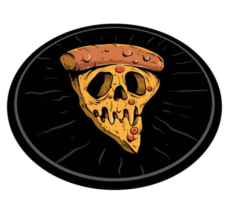 Vinyl Teppich Jugendzimmer pizzastücke mit totenkopf - TenStickers