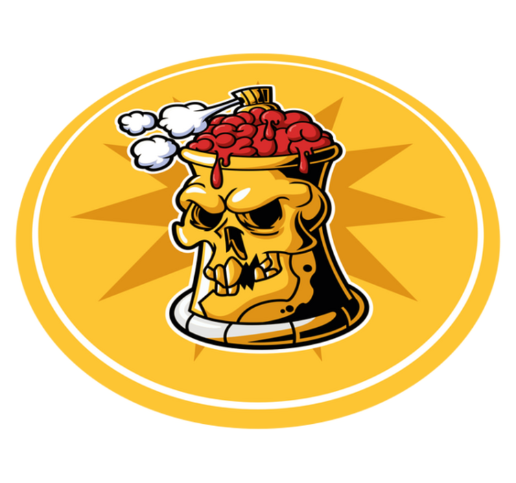 Vinyl Teppich Jugendzimmer schädel-gehirn-schüssel - TenStickers