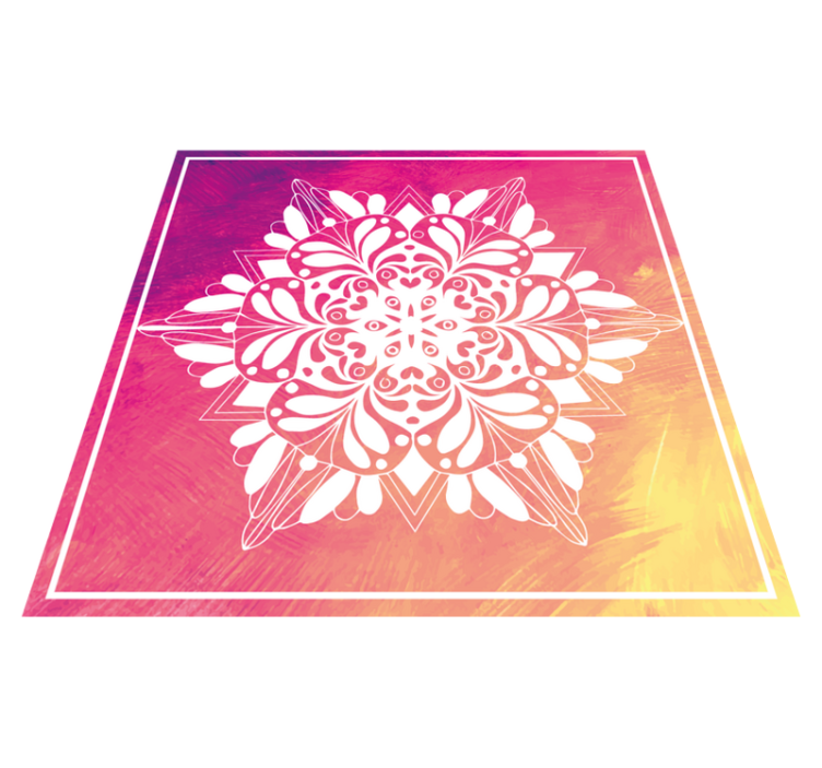 Vinyl Teppich Mandala aufwendiges botanisches arrangement - TenStickers