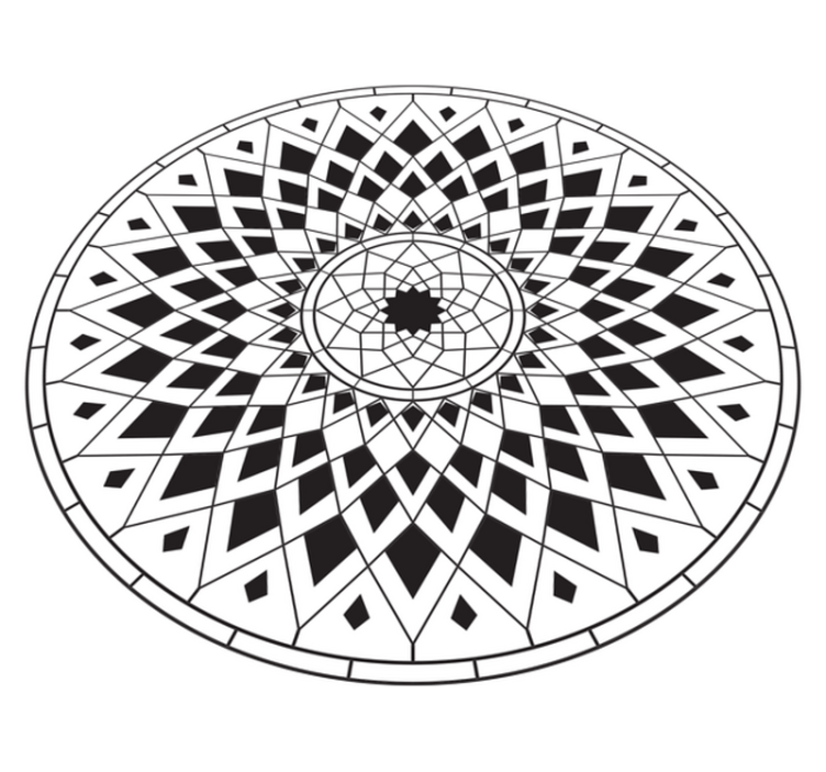 Vinyl Teppich Mandala komplexes schwarzes motiv - TenStickers