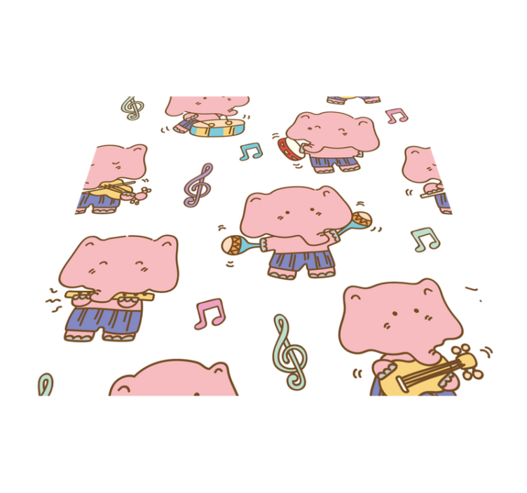 Vinyl Teppich kindlich musikalisches elefantenthema - TenStickers