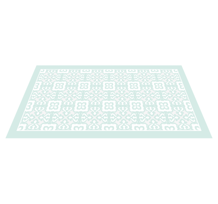 Vinyl Teppich Küche Helles aquamarin vintage-blumenmuster - TenStickers