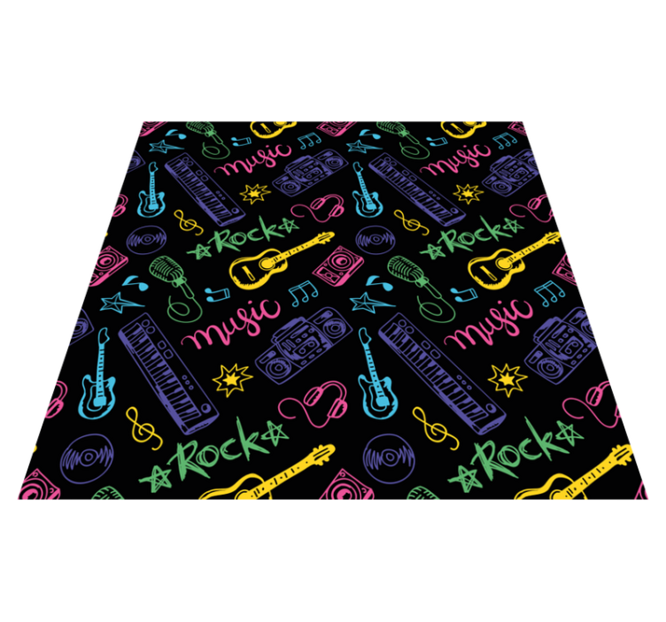 Vinyl Teppich kindlich buntes musikthema - TenStickers