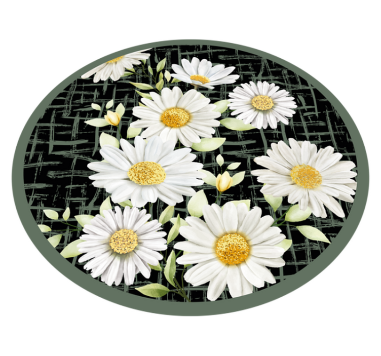 Vinyl Teppich Blumen weißes gänseblümchen-arrangement - TenStickers