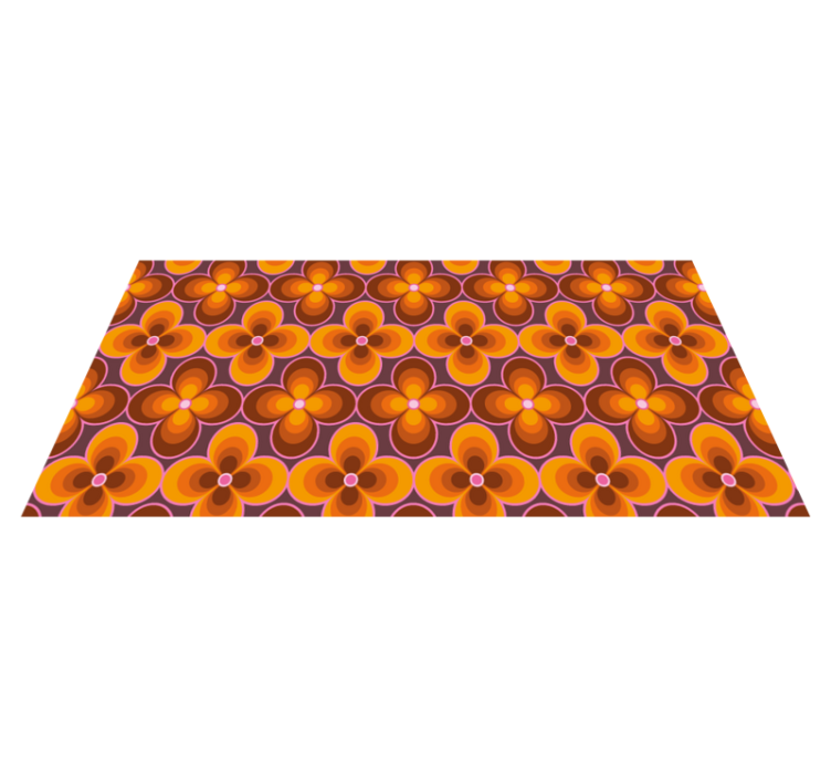 Vinylteppich rechteckig Blumen retro grooviges Muster - TenStickers