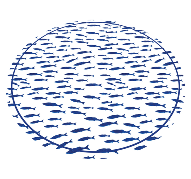 Vinyl Teppich Tiermuster fischschwarm - TenStickers