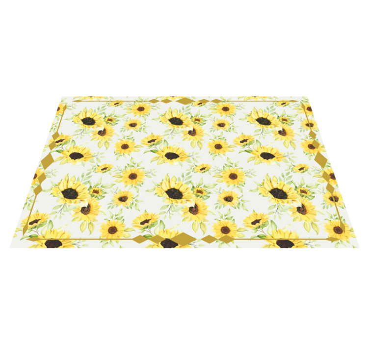 Vinyl Teppich Blumen sonniges blumenmuster - TenStickers