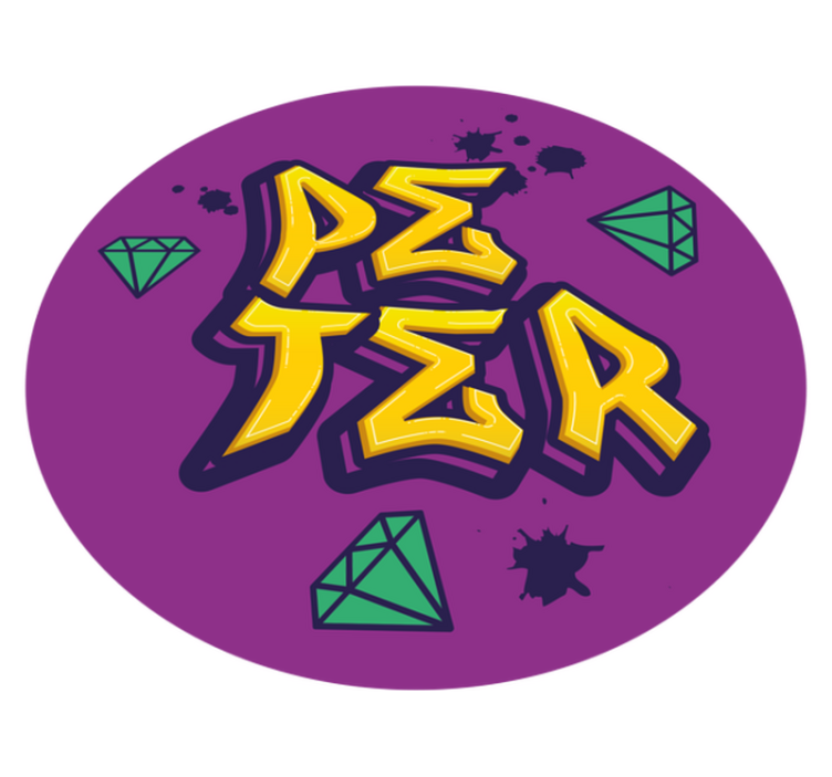 Vinyl Teppich mit Namen kunst und diamanten - TenStickers