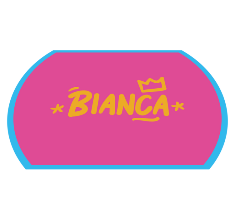 Vinyl teppich mit namen blauer rand - TenStickers