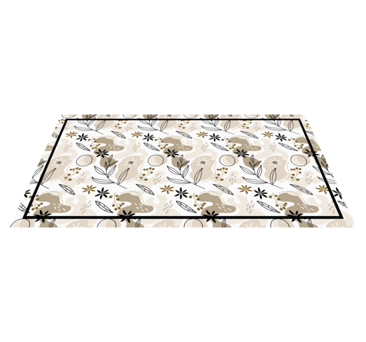 Vinyl Teppich Blumen beige laubelemente - TenStickers