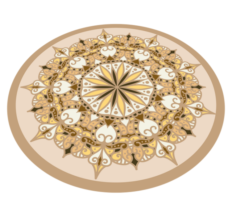 Vinyl teppich mandala elegantes goldenes mandala - TenStickers