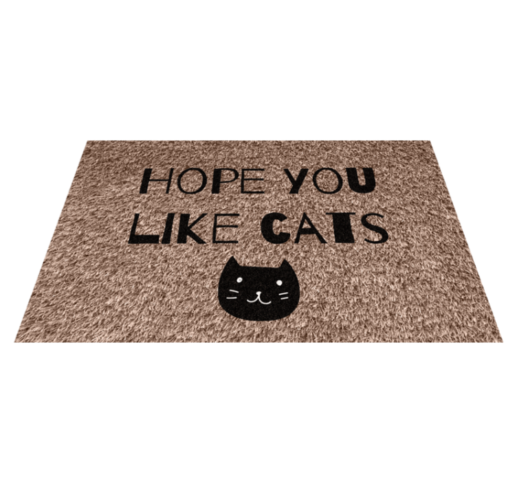 Vinyl Teppich Text hoffe du magst katzen - TenStickers