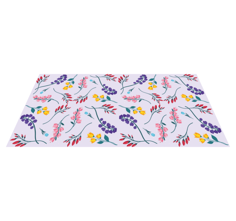 Vinyl Teppich Blumen lila dezentes muster - TenStickers