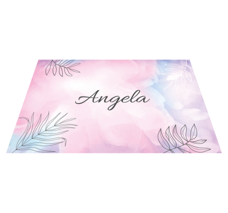 Vinyl Teppich Schlafzimmer floraler benutzerdefinierter name - TenStickers