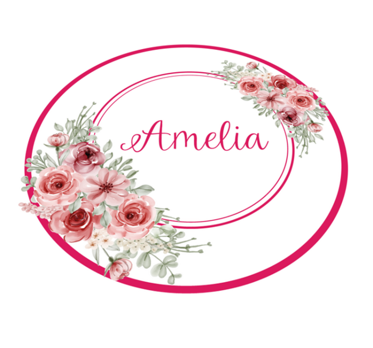 Vinyl Teppich Schlafzimmer florales monogramm mit namen - TenStickers