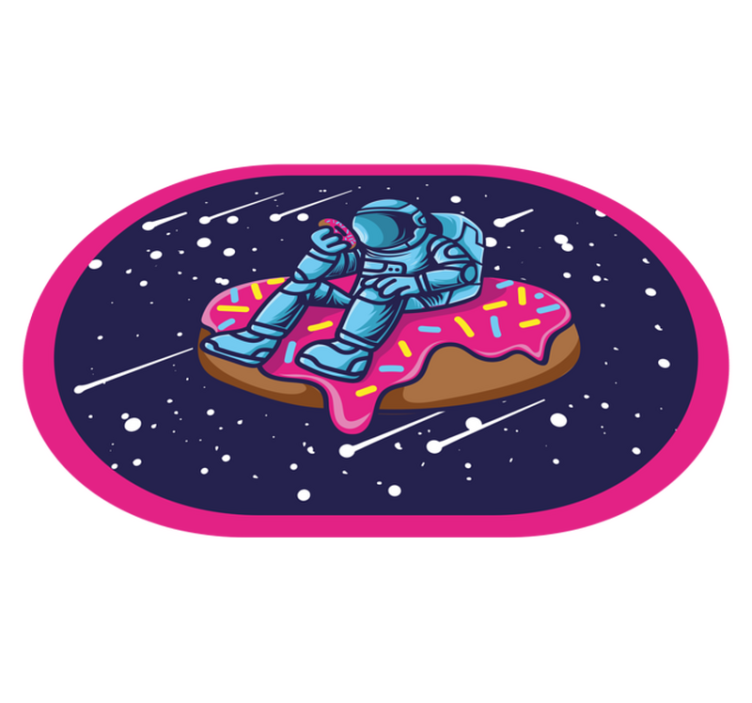 Vinyl Teppich Jugendzimmer astronaut auf donut - TenStickers