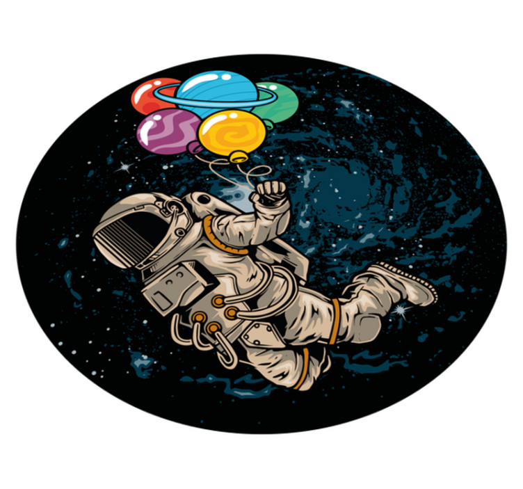 Vinyl Teppich kindlich astronaut mit ballons - TenStickers