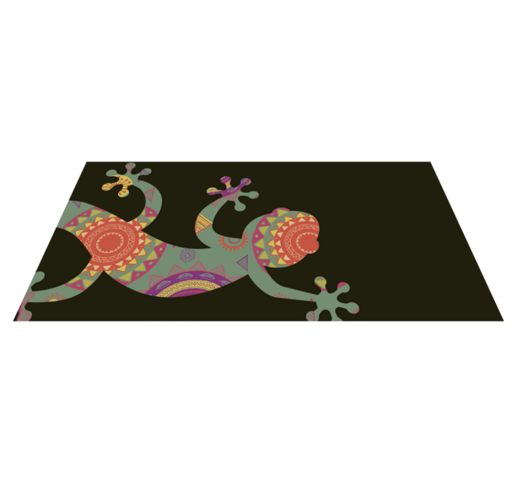 Vinylteppich Mandala Gecko mit blumenmandala - TenStickers