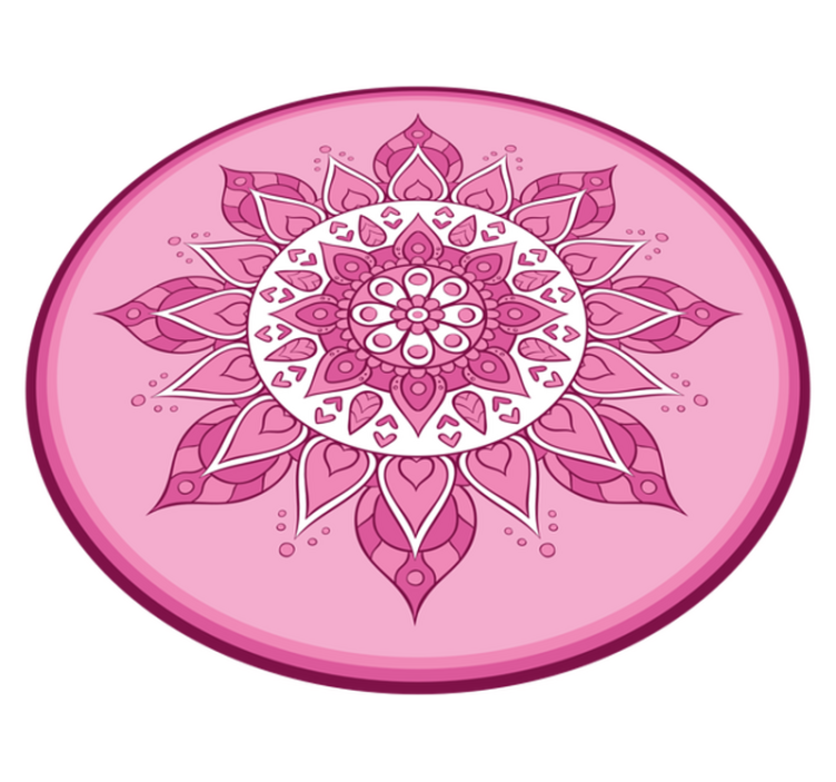 Vinyl Teppich Mandala rosa blumenmeditation - TenStickers