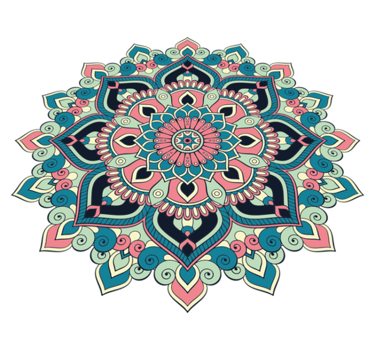 Vinyl Teppich Mandala buntes florales element - TenStickers