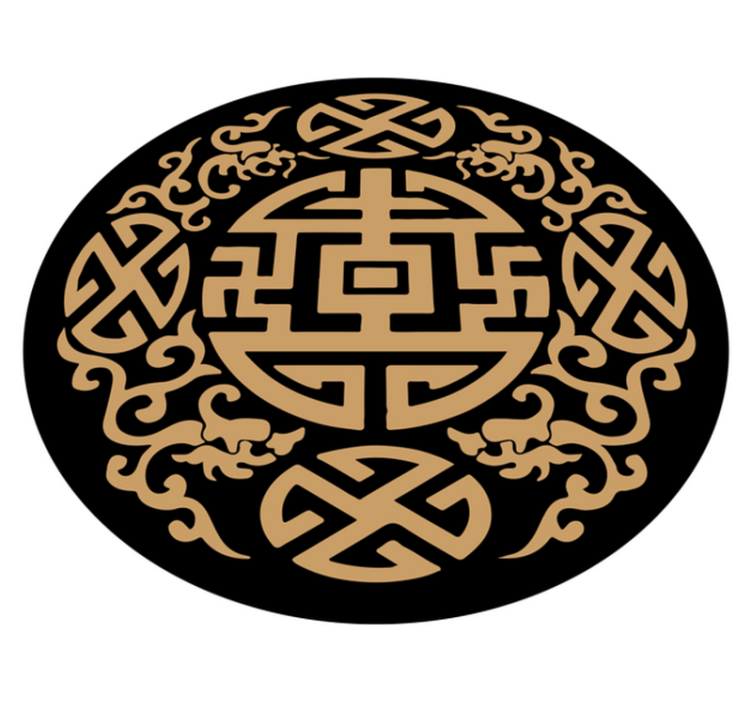 Vinyl Teppich rund kulturelles symbolmotiv - TenStickers