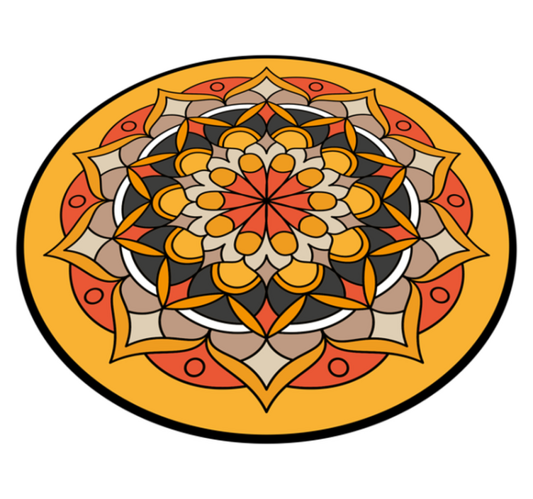 Vinyl Teppich rund lebendiges mandala-element - TenStickers